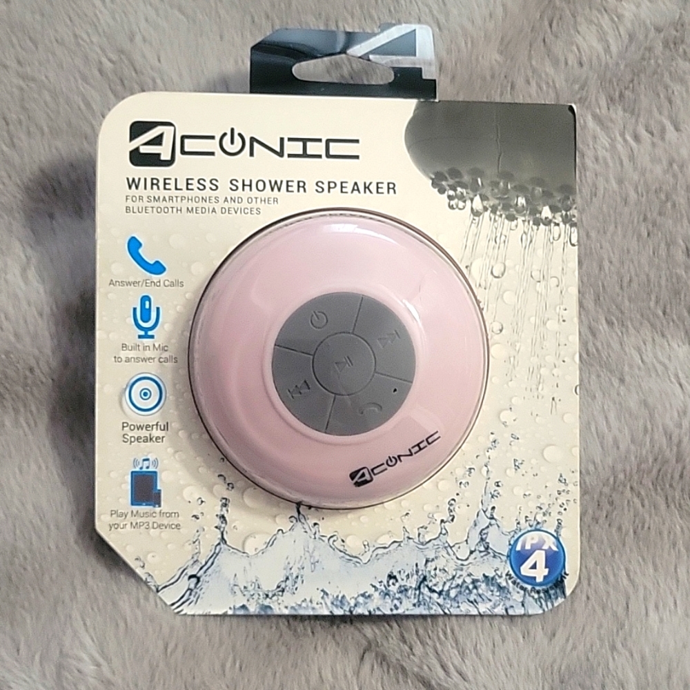 Wireless shower speaker ,NEW, light pink